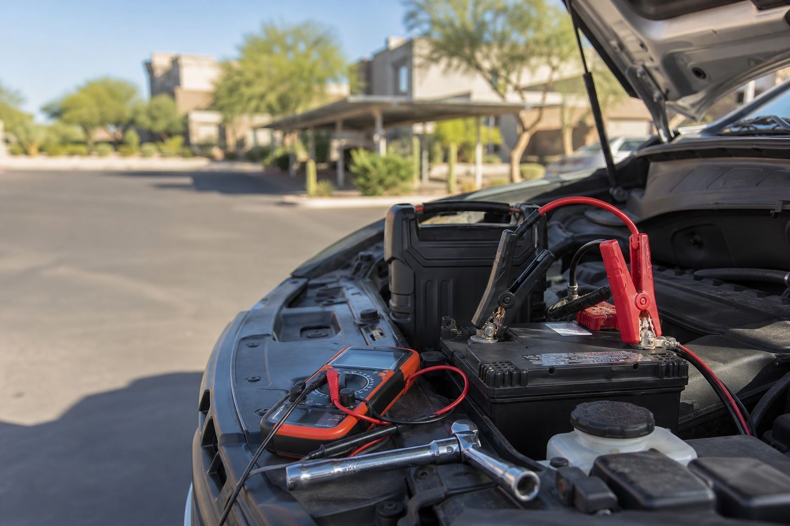 Santa Rosa mobile mechanic working on a car at a customer's home